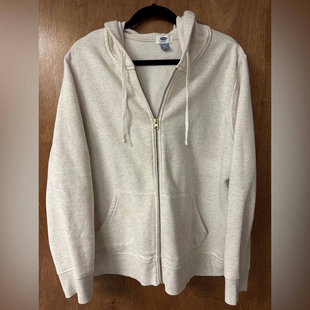 XXL Old Navy zip up cream colored hoodie